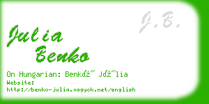 julia benko business card